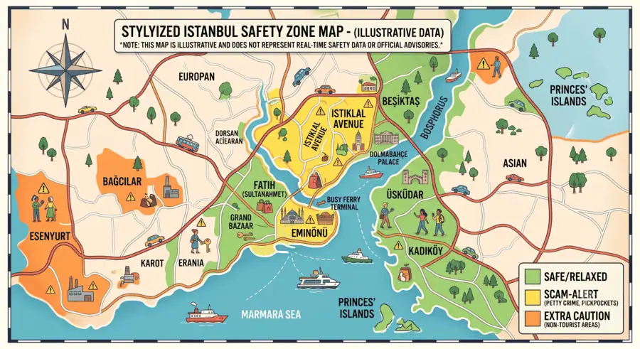 Istanbul safety zone map